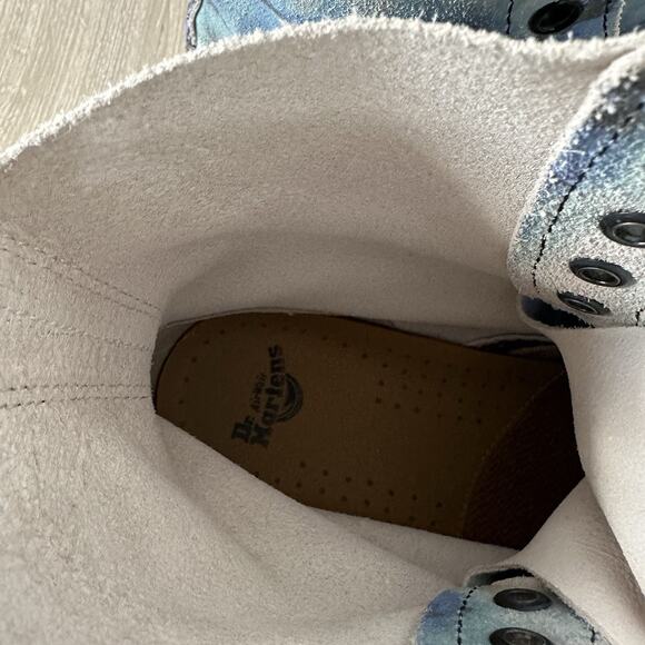 Dr Martens Pascal Tie Dye Blue Leather Boots Colorful Comfy 27242 - Picture 6 of 10